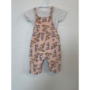 Disney Baby 3-6 Month Bambi Thumper Overalls Romper Short Sleeve Tee Set